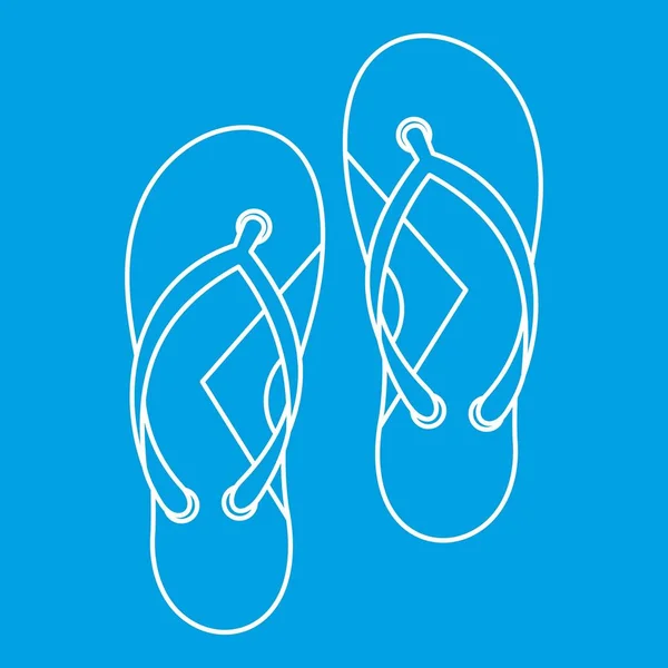 Flip flops icon, outline style — Stock Vector