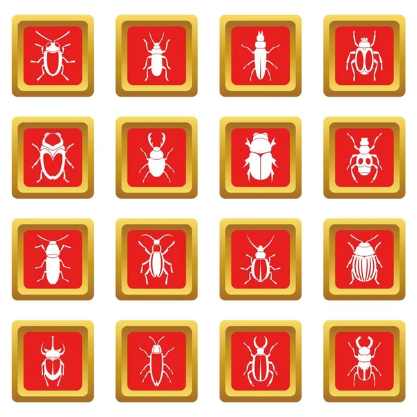 Kırmızı böcek Icons set