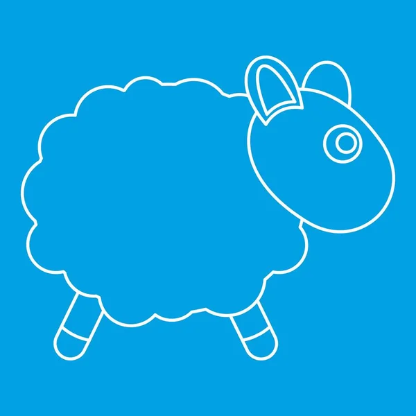 Koyun oyuncak simgesi, anahat stili — Stok Vektör