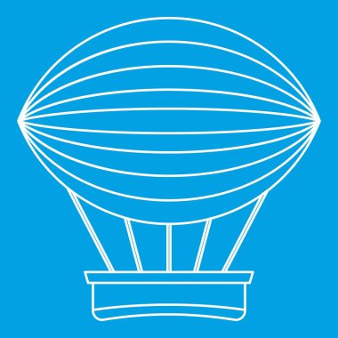 Vintage sıcak hava balonu simgesini, anahat stili