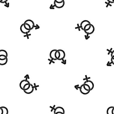 Erkek ve kadın işaretleri sorunsuz siyah desen