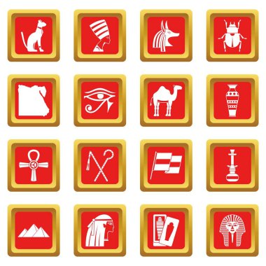 Kırmızı Mısır seyahat öğeler Icons set
