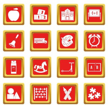 Anaokulu sembol simgeler kırmızı ayarla