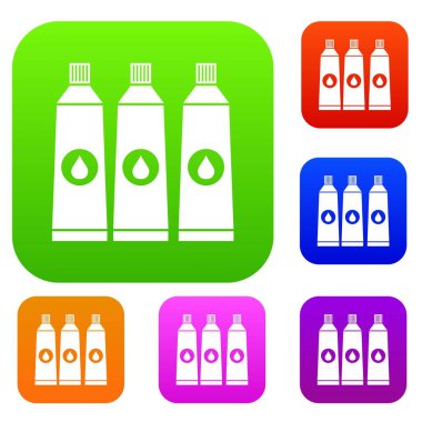 Boya ile üç tüpler koleksiyonu ayarla