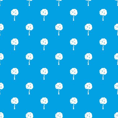 Ağaç küresel taç desen kesintisiz mavi
