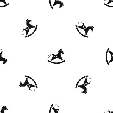 Sallanan at desen sorunsuz siyah