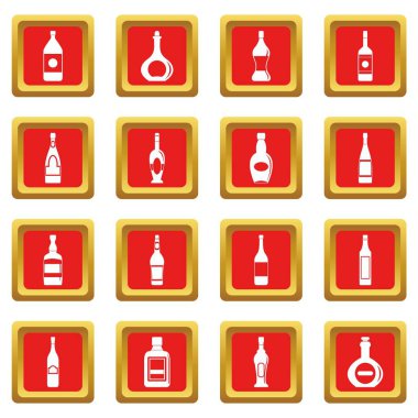 Kırmızı şişe formları Icons set