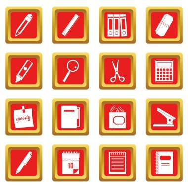 Kırmızı ileti örneği semboller Icons set