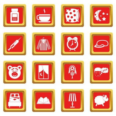 Icons set kırmızı uyku