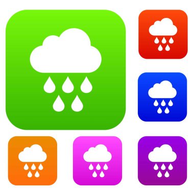 Küme koleksiyon bulut ile yağmur damlaları