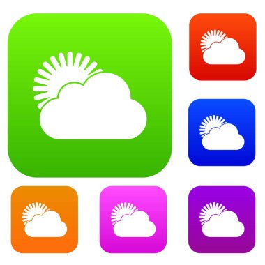 Güneş ve bulut koleksiyonu ayarla