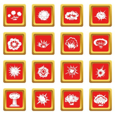 Kırmızı patlama Icons set