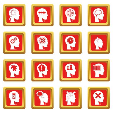 Kırmızı kafa logolar Icons set