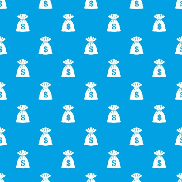 Sac avec motif dollars bleu sans couture — Image vectorielle