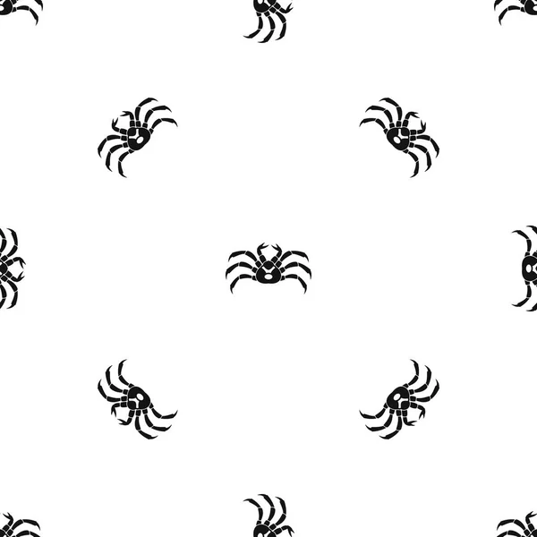Modèle de crabe vivant frais sans couture noir — Image vectorielle