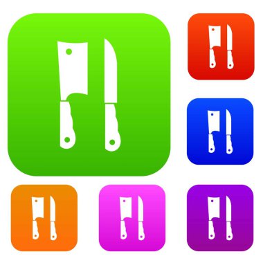 Mutfak bıçağı ve et bıçak koleksiyonu ayarla