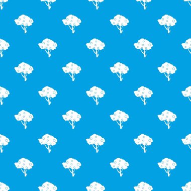 Elma elma ağacı dalları desen kesintisiz mavi