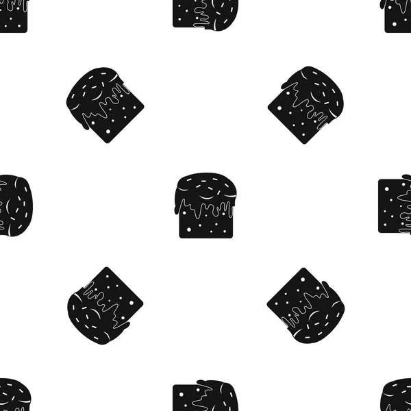 Velikonoční dort vzor černá bezešvé triko — Stockový vektor