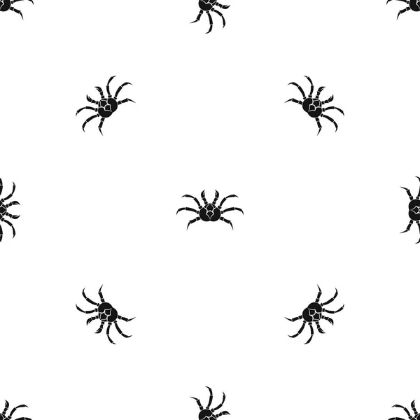 Krab patroon naadloos zwart — Stockvector
