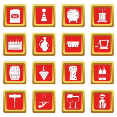 Kırmızı şarap Icons set