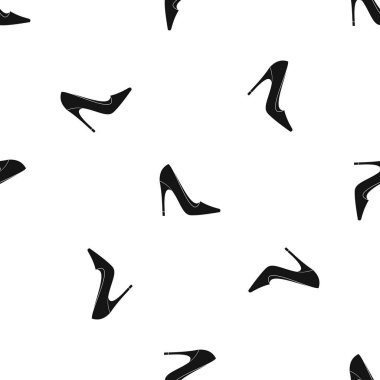 Yüksek topuk ayakkabı desen sorunsuz siyah