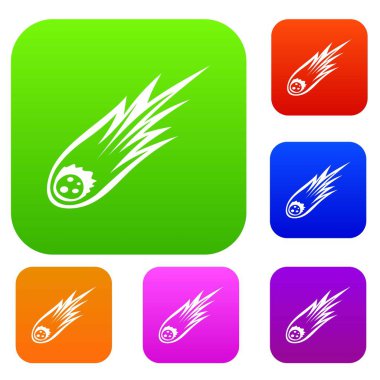 Uzun kuyruk ile düşen meteor koleksiyonu ayarla