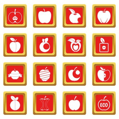 Kırmızı elma Icons set