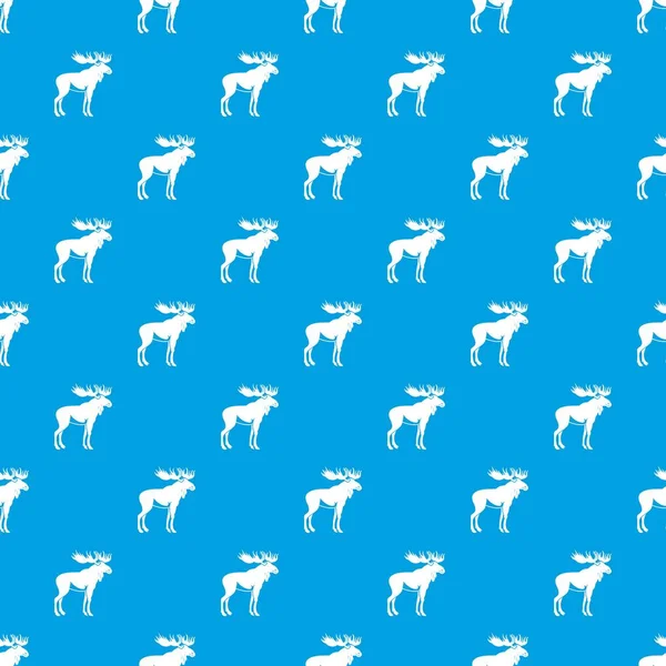 Motif d'orignal bleu sans couture — Image vectorielle