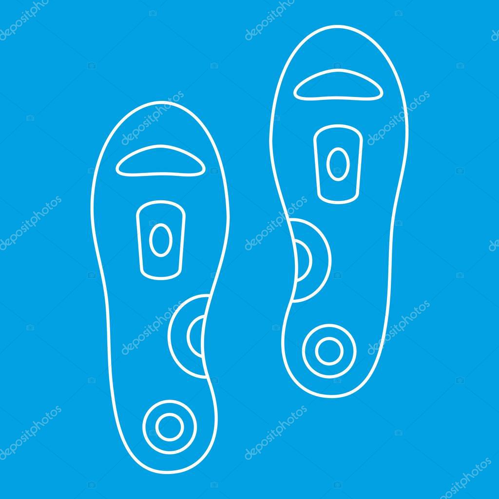 Orthopedic insoles icon blue outline style isolated vector illustration. Thin line sign
