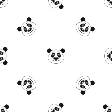 Panda desen sorunsuz siyah