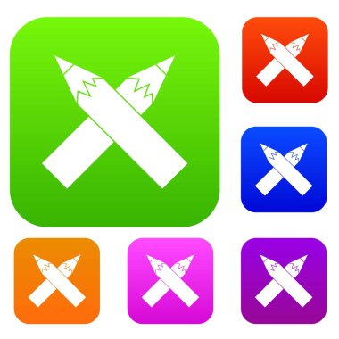 İki çapraz kalem koleksiyonu ayarla