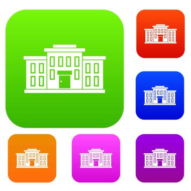 Okul binası set koleksiyonu