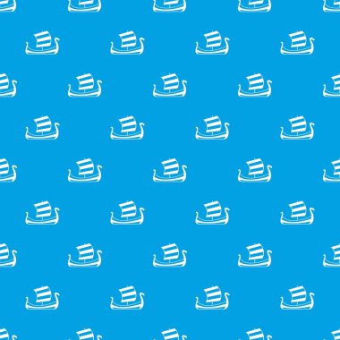 Ortaçağ tekne desen kesintisiz mavi