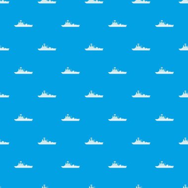 Savaş gemisi desen kesintisiz mavi