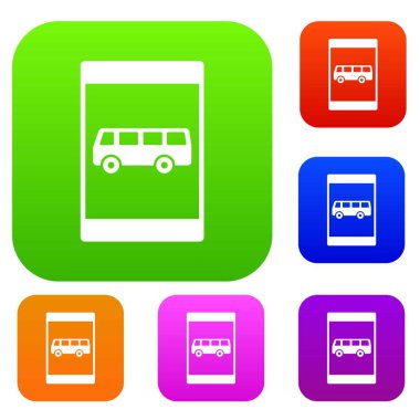 Otobüs durağı işareti koleksiyonu ayarla