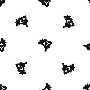 Brezilya harita bayrak deseni sorunsuz siyah