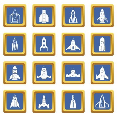 Roket simgeleri mavi ayarla