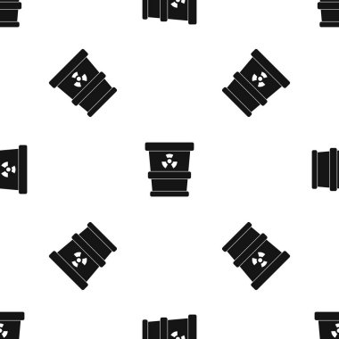 Çöp tenekesi içeren radyoaktif atık desen sorunsuz siyah