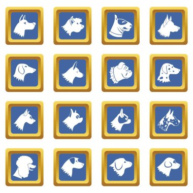 Mavi köpek Icons set
