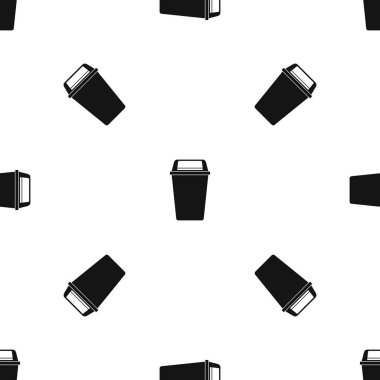 Plastik flip kapak bin desen sorunsuz siyah