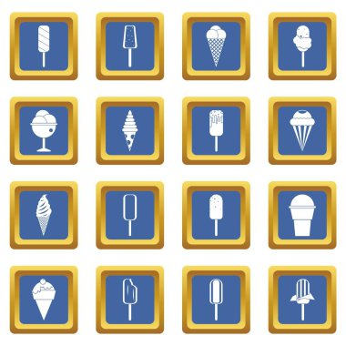 Dondurma simgeleri mavi ayarla