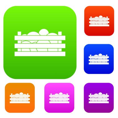 Karpuz ahşap sandık içinde koleksiyonu ayarla