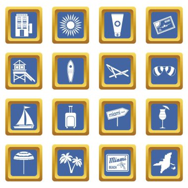 Miami simgeleri mavi ayarla