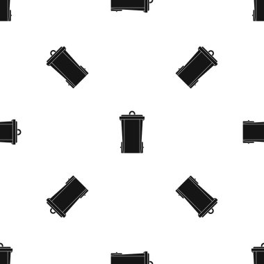 Çöp kutusu modeli tekrarlamak sorunsuz herhangi bir tasarım için siyah renkte. Vektör geometrik çizim