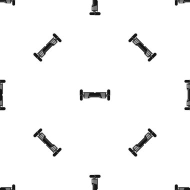 Akıllı scooter modeli tekrarlamak sorunsuz herhangi bir tasarım için siyah renkte. Vektör geometrik çizim