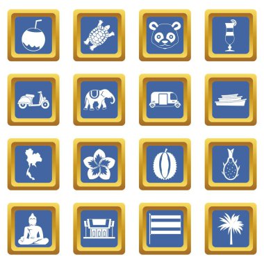 Kosta Rika simgeleri mavi ayarla