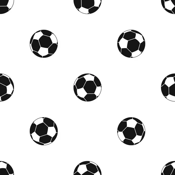 サッカー ボール柄のシームレスな黒 — ストックベクタ