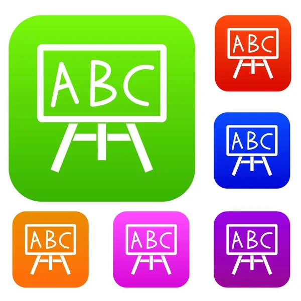 Lavagna con le leters ABC collezione set — Vettoriale Stock