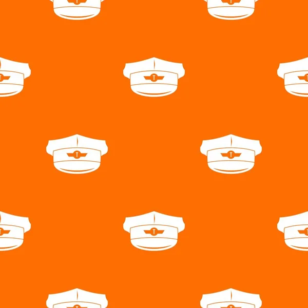 Cap Taxi Driver Pattern Repeat Seamless Orange Color Any Design — Stock Vector