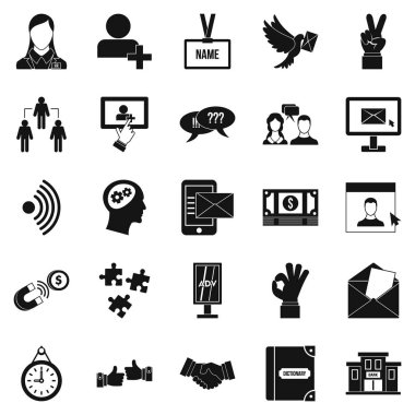 Konuşma Icons set, basit tarzı